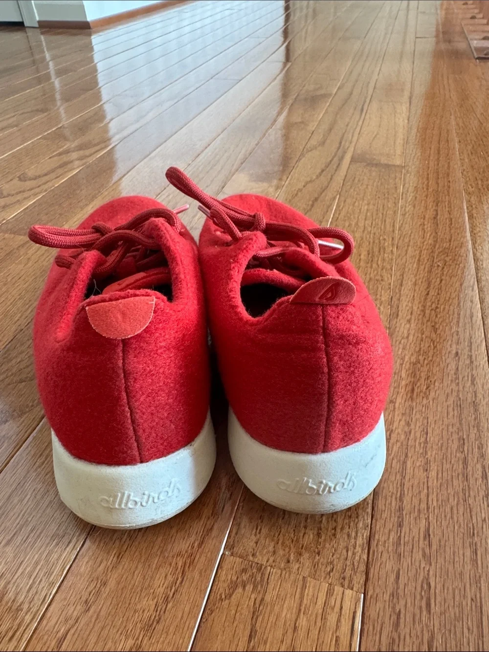 allbirds Red Knit Lace-Up Women's Sneakers
